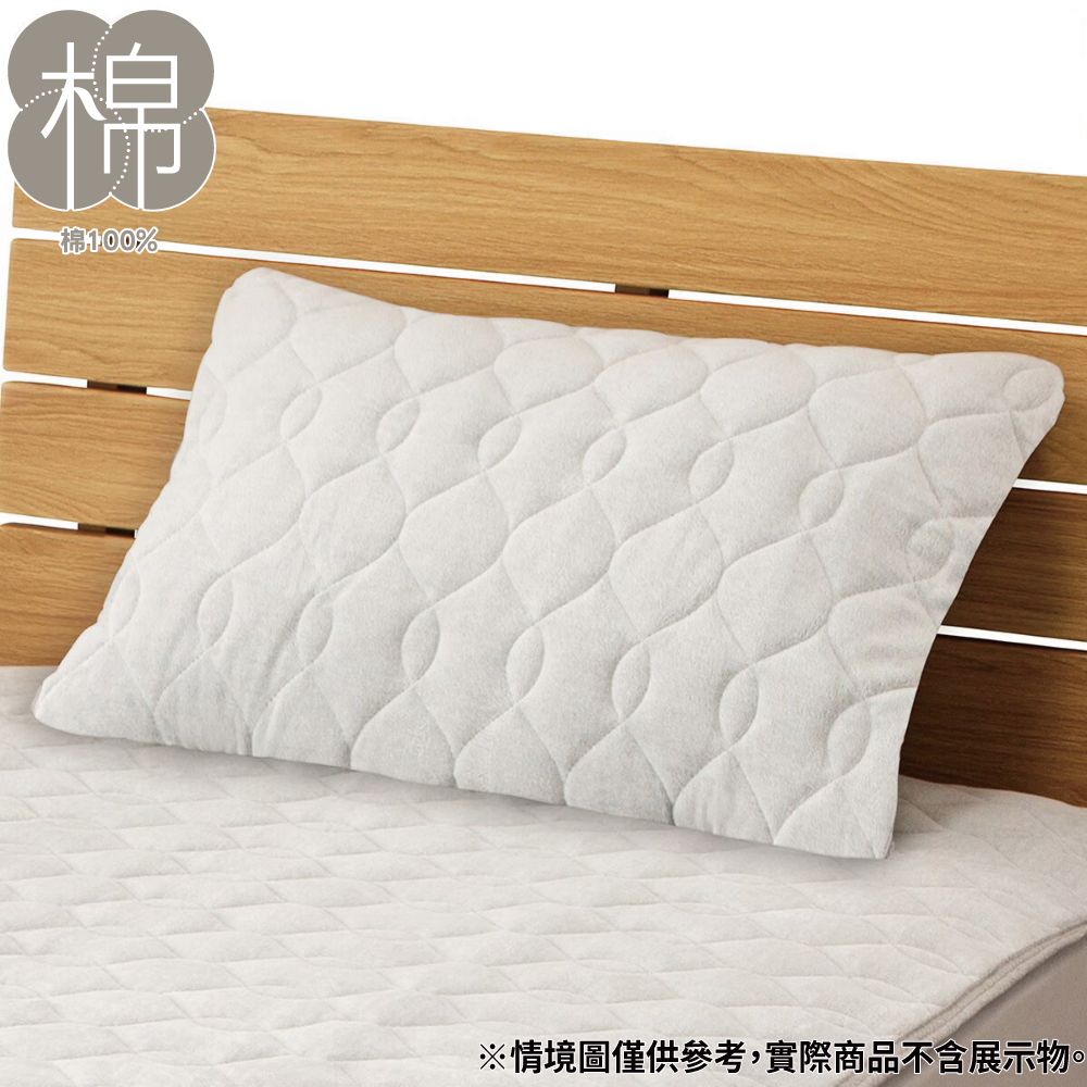 全包式枕頭保潔套 COTTON VELOR GY T04 NITORI宜得利家居