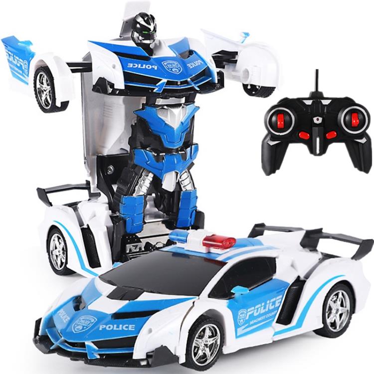 遙控變形汽車充電賽車金剛機器人寶寶小男孩子女孩兒童玩具車警車免運 開發票