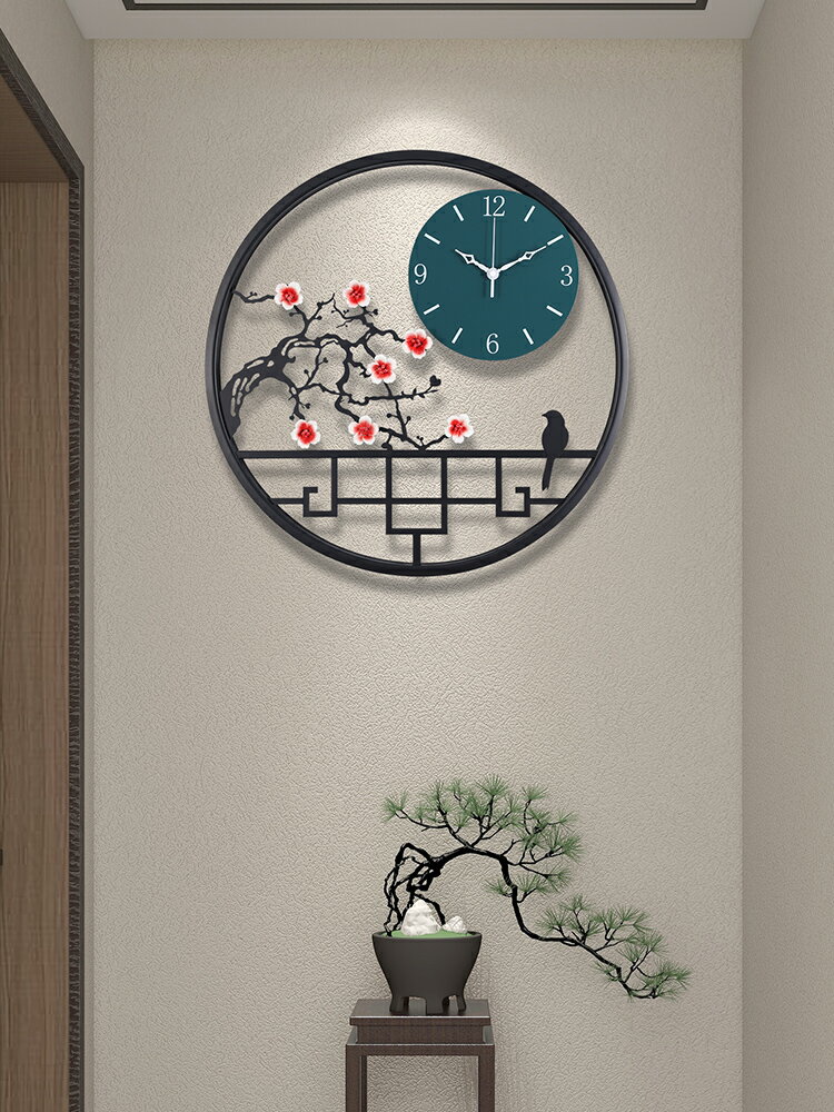 新中式掛鐘客廳表家用現代藝術裝飾時鐘簡約2023新款創意大氣鐘表