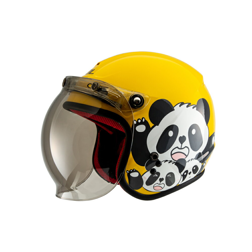 【SOL Helmets】SO-9K兒童開放式安全帽 (胖達_黃/白) ｜ SOL安全帽官方商城