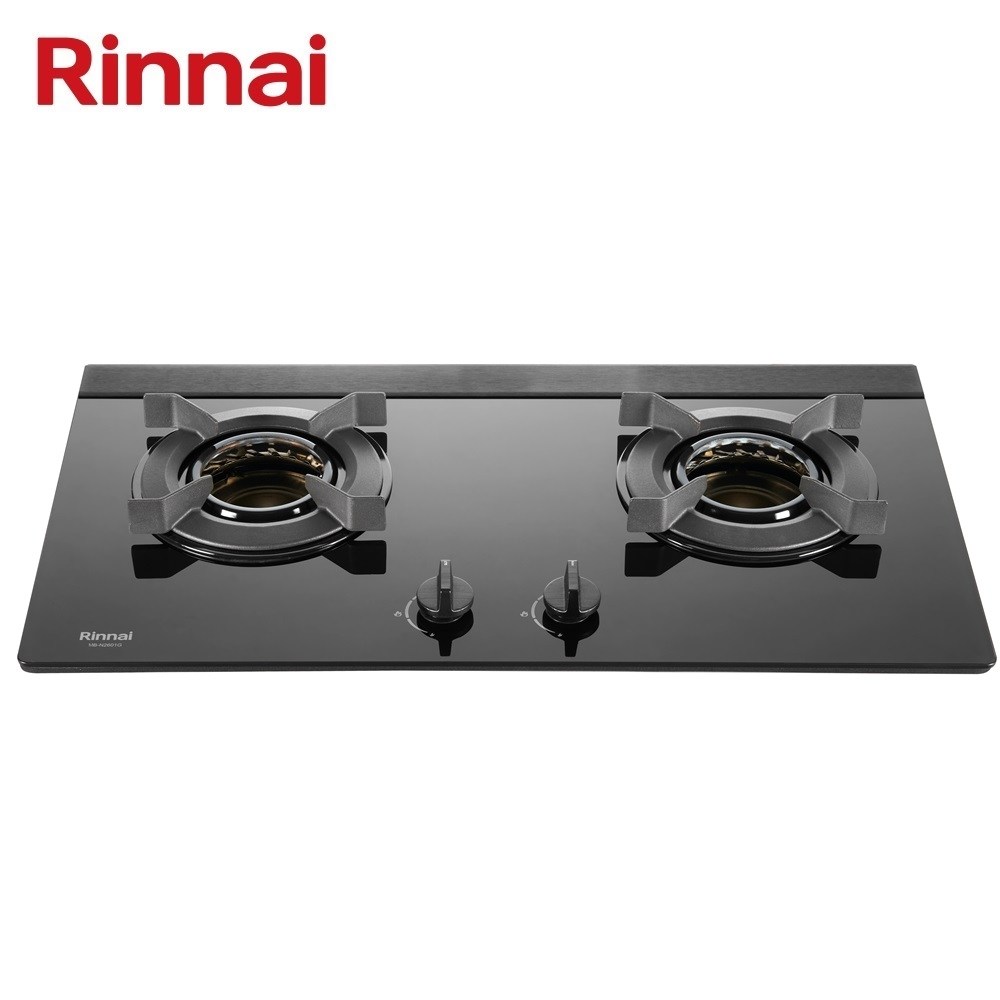 (全省原廠安裝) 林內 檯面式 內焰二口爐 黑色玻璃 RB-N2601G(B)黑玻 結帳94折