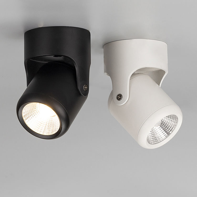 明裝射燈 cob可調角度led天花燈 服裝店鋪商用筒燈 過道走廊吸頂燈