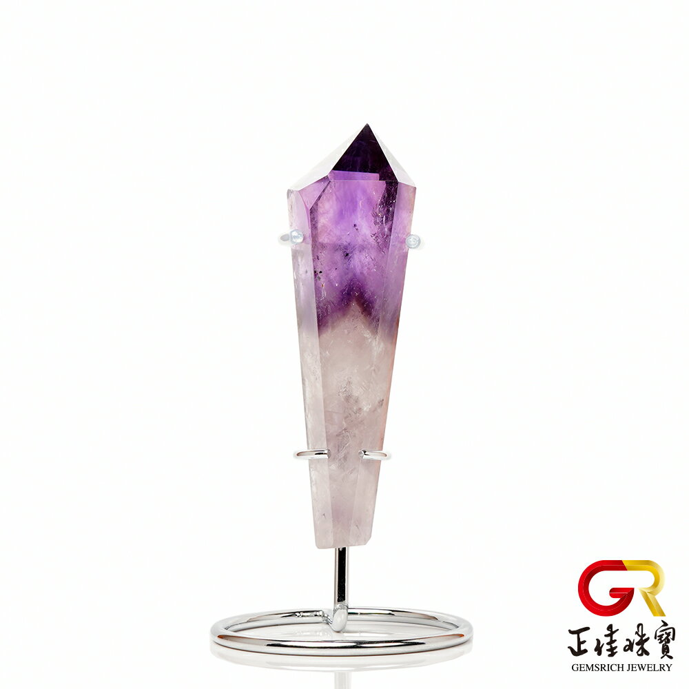 紫水晶 頂級金字塔權杖紫晶 226g 紫水晶擺件