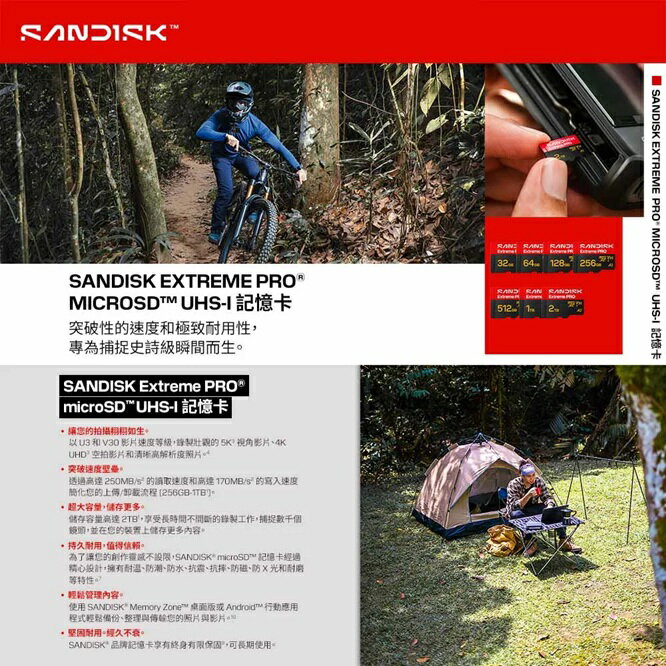 SanDisk 256G 256GB microSD extreme Pro 250MB/s 4K V30 SDSQXCJ-256G 記憶卡 3