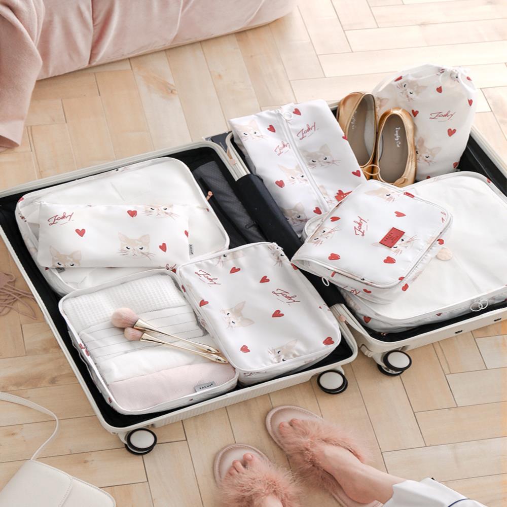 旅行收納包放衣服放內衣內褲的收納袋子六件套裝的小號迷你便攜