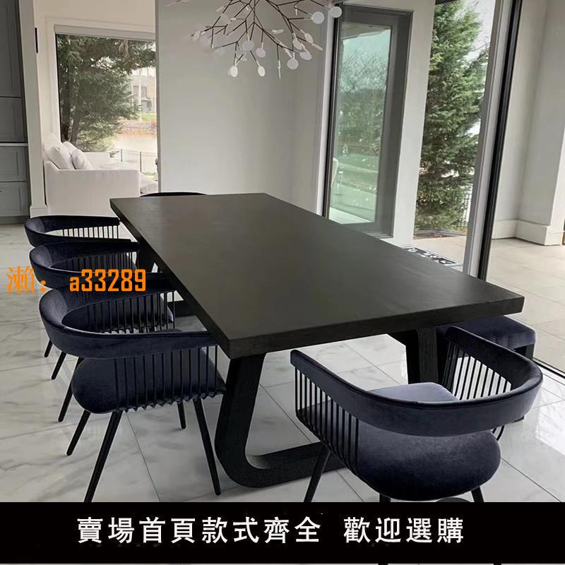 【保固兩年】loft設計師辦公桌簡約大板桌復古會議長條桌工作臺洽談桌實木餐桌