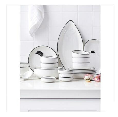 川島屋陶瓷餐具碗碟套裝餐碗盤子碗套裝家用組合北歐日式簡約禮盒