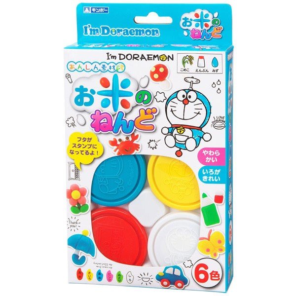 大賀屋 哆啦A夢 米黏土 壓模 6色 黏土 兒童 玩具 小叮噹 日貨 正版 授權 T00110191