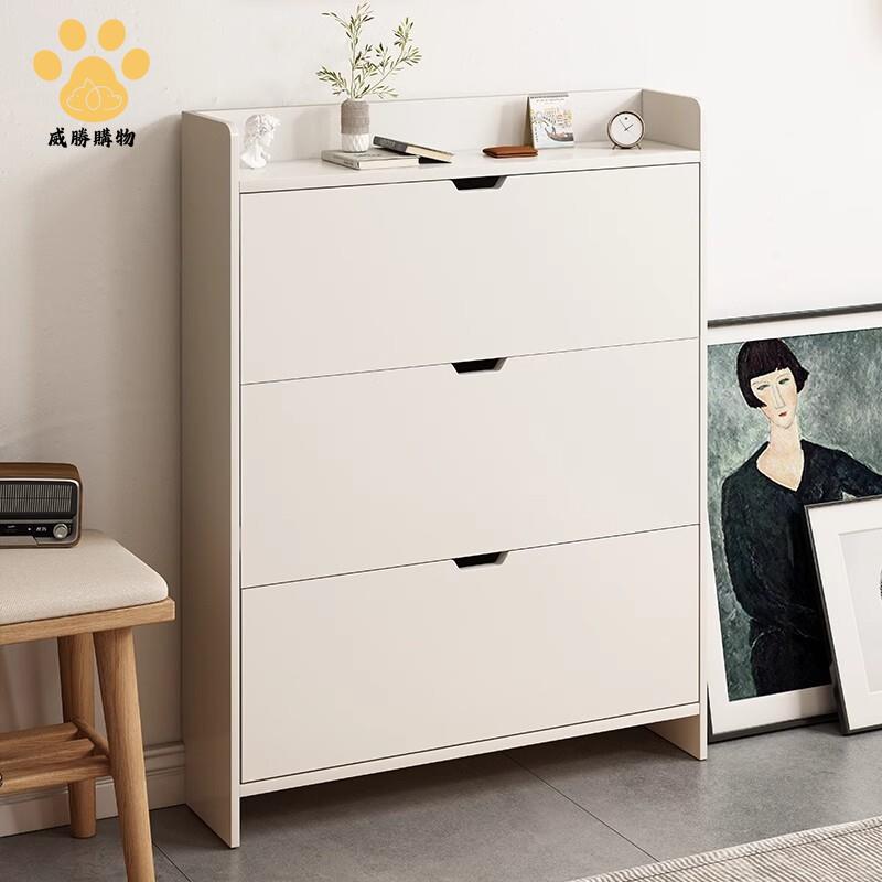 免運 快速發貨 超薄鞋櫃 家用門口翻斗入戶收納櫃 一體靠墻新款2025爆款室內窄鞋架【WS103】