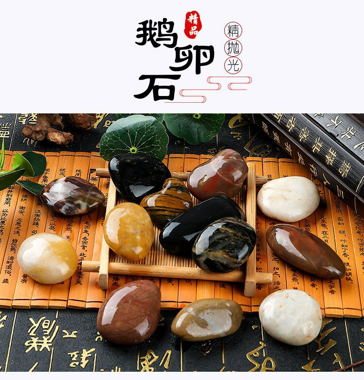 鋪面石鵝卵石雨花石天然白石子魚缸花盆鵝軟石裝飾盆栽園藝石頭子 5