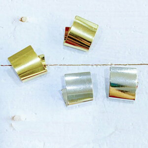【S.One】正韓耳環/韓國直送Scatola- 金屬風格折疊純銀針耳環 韓國製造 空運來台 個性風 金屬冷淡風 飾品