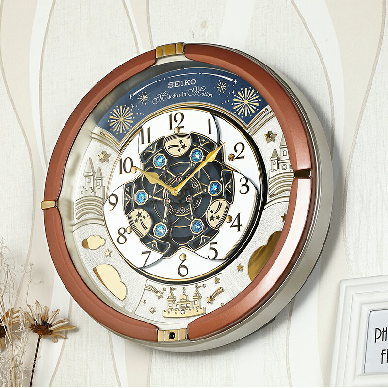 SEIKO 日本精工掛鐘客廳時尚創意音樂報時靜音歐式魔幻石英時鐘表