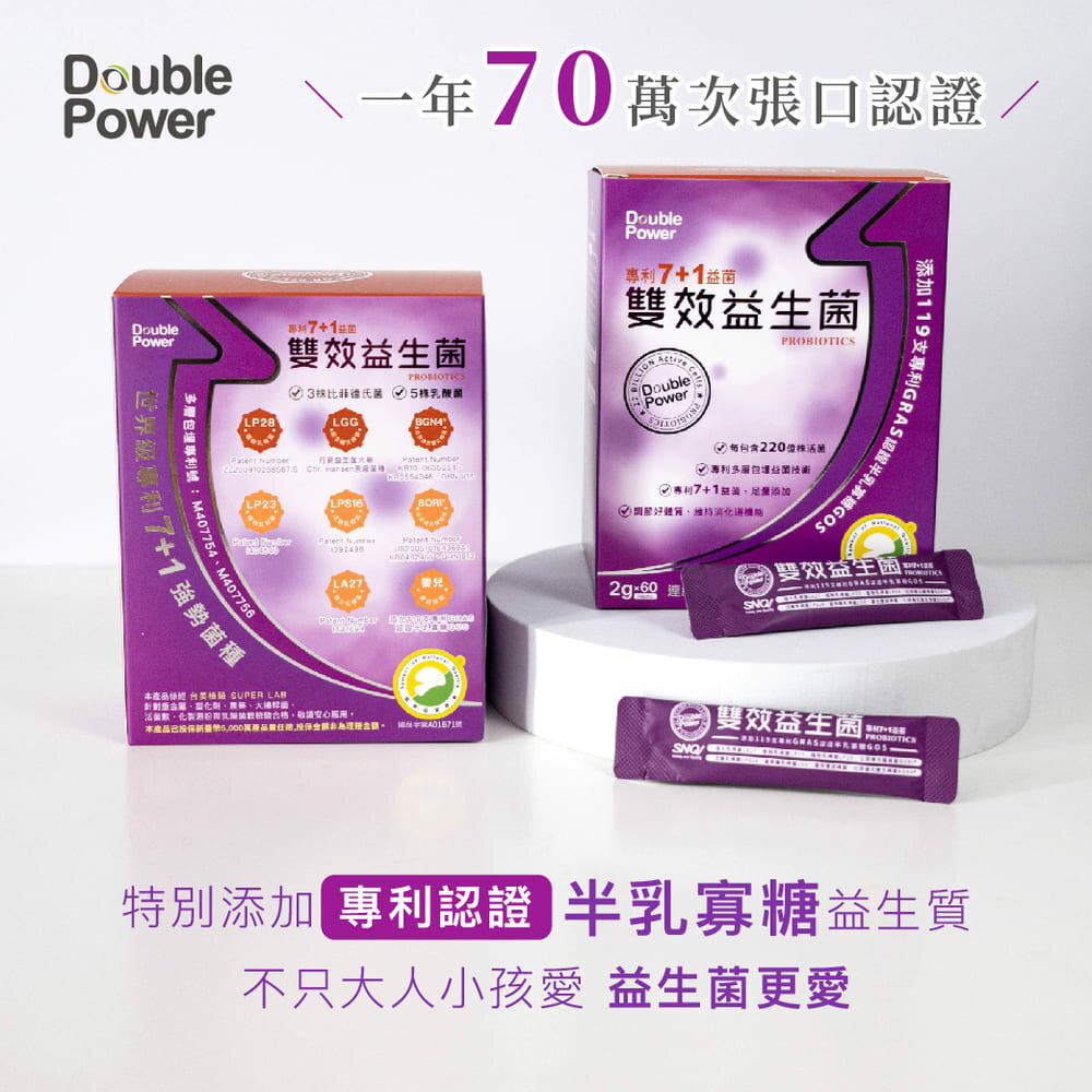【專注唯一】Double Power專利7+1雙效益生菌 全專利7+1益生菌 調整體質 排便 消化道調整 3