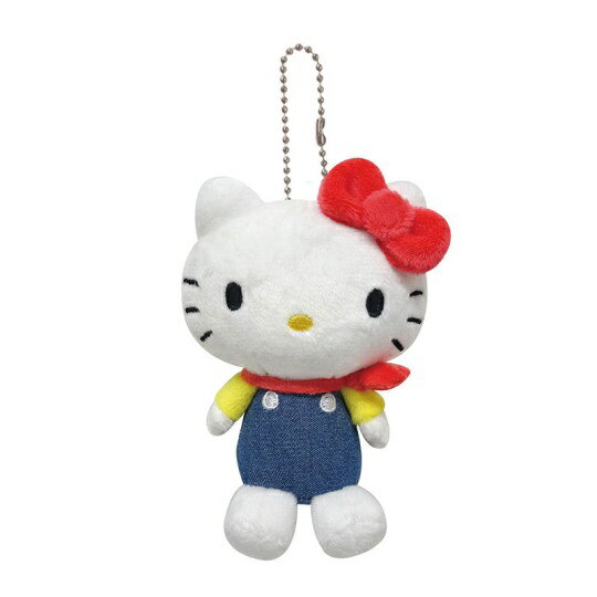 【震撼精品百貨】Hello Kitty 凱蒂貓~日本SANRIO三麗鷗 KITTY絨毛玩偶吊飾-牛仔復古風*57724