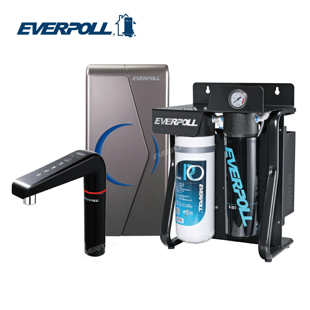 【EVERPOLL】廚下型雙溫UV觸控飲水機+直出式極淨純水設備 (EVB-298-E+RO-900)