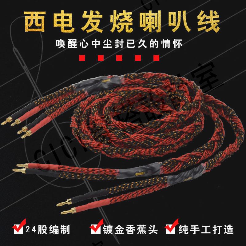 超毒美國西電進口喇叭線二十四股發燒音箱線純銅音響線Y插針插【亞德機械五金家居】