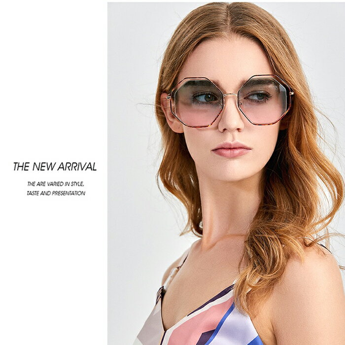 歐美時尚多邊形太陽眼鏡 大框顯小臉 名媛款眼鏡 漸層簍空墨鏡 抗紫外線UV400