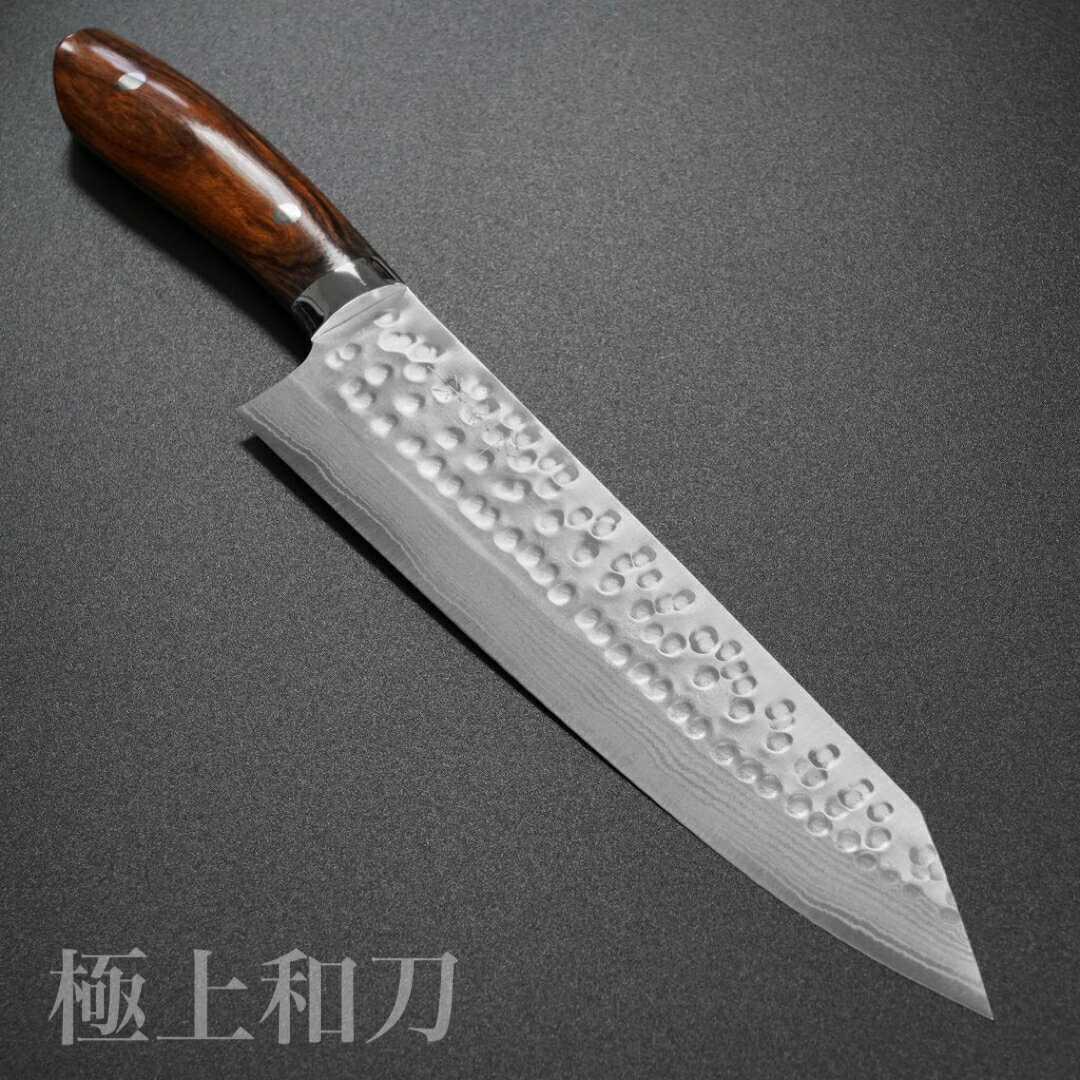 佐治武士切付牛刀SRS13 粉末鋼槌目大馬士革鐵木柄210mm 240mm【極上和 