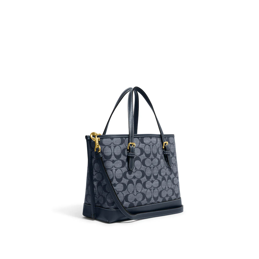 精選★COACH Mollie25 中號香布蕾chambray 手提單肩斜挎包 CH228(深藍現貨)~【母親節禮物★菲尼斯 國際精品3折起 春夏新品 換季下殺】 3