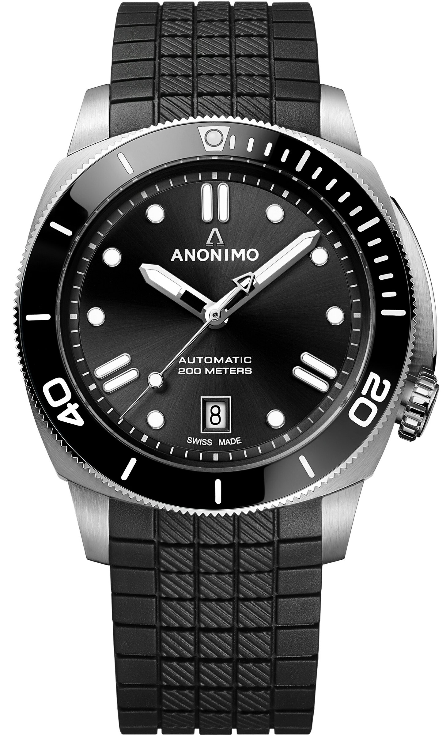 ANONIMO 吾名 NAUTILO Classic義大利海軍機械男腕錶(AM500909102R11)-42mm-黑面膠帶【刷卡回饋 分期0利率】【APP下單4%點數回饋】