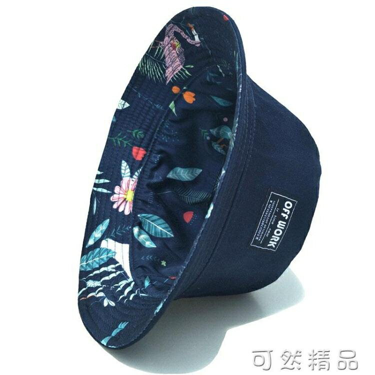 漁夫帽女日系雙面夏天遮陽帽火烈鳥韓版潮百搭時尚網紅寬檐太陽帽 雙11全館免運