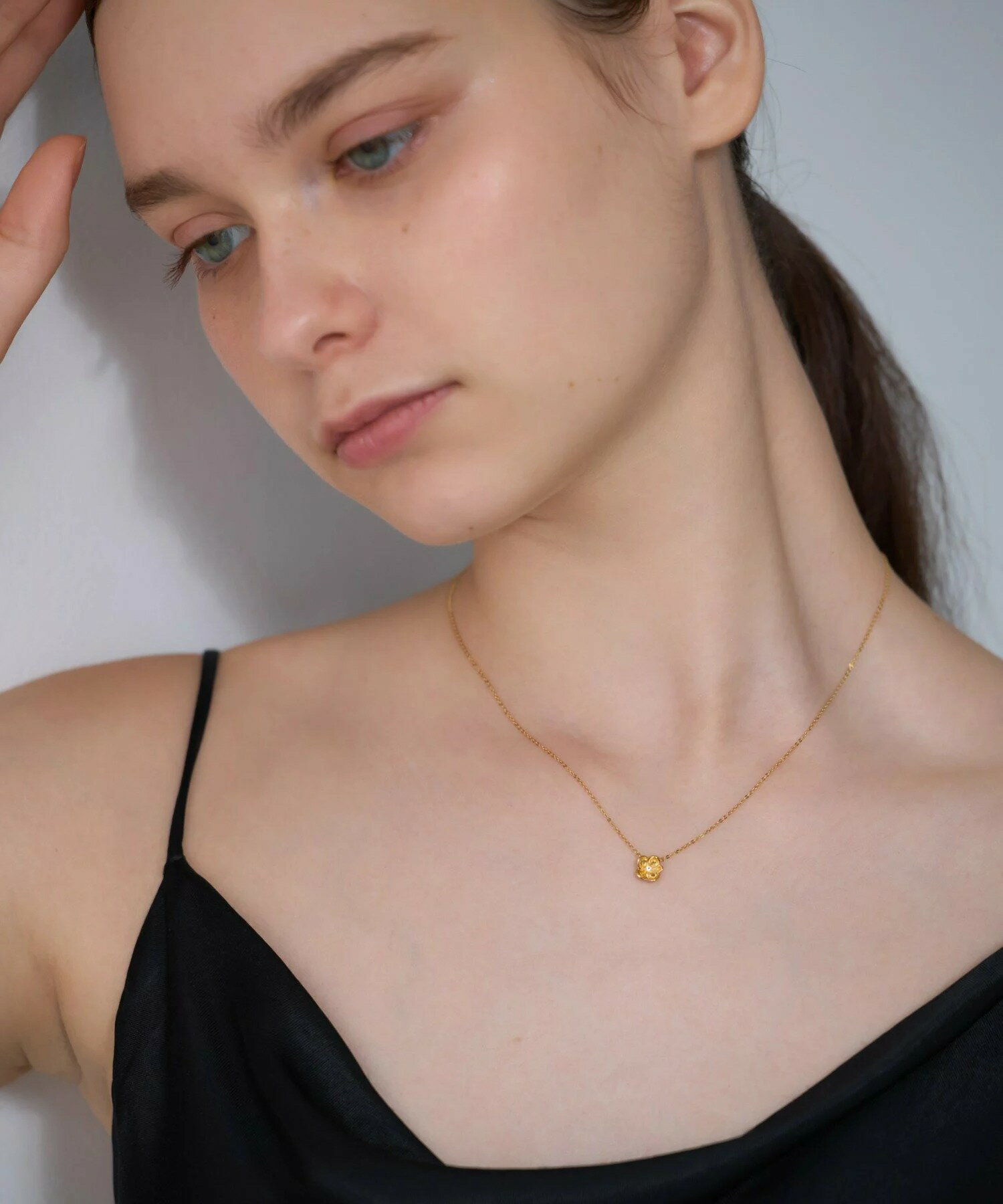 【Fun to Jewelry】ete 天然石花朵項鍊 金色/銀色 | 項鍊 送禮 情人節 [Rakuten Fashion] 6