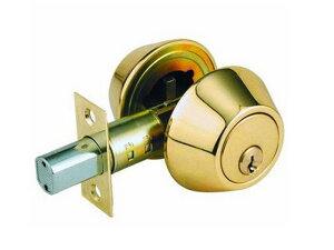 門鎖 D101-PB 金色 輔助鎖 補助鎖 防盜鎖 適用 鋁 硫化銅門 木門 大門 一般房門 (60 mm、扁平鑰匙)