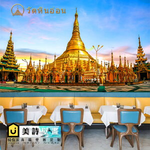 泰國風情旅游建筑風景壁紙泰式風格東南亞酒店按摩SPA美容院墻紙