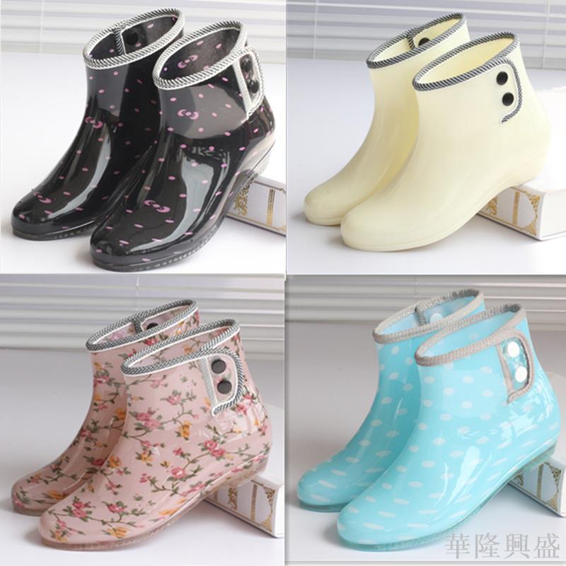 新款雨鞋女春夏秋韓版時尚女雨靴短筒花園防水鞋防滑加絨兩用膠鞋