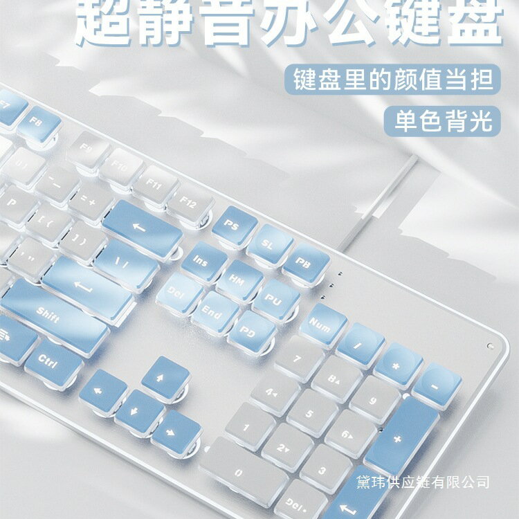 夢族L1靜音鍵盤有線臺式電腦筆電女生無線辦公機械打字滑鼠