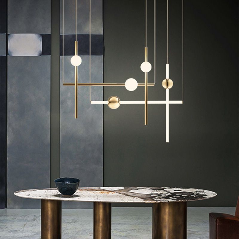 后現代簡約創意個性北歐設計師長條燈極簡餐廳樣板房展廳藝術吊燈