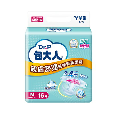 包大人 親膚舒適經濟型紙尿褲 M號(16片/6包/箱)【杏一】(新舊包裝隨機出貨)