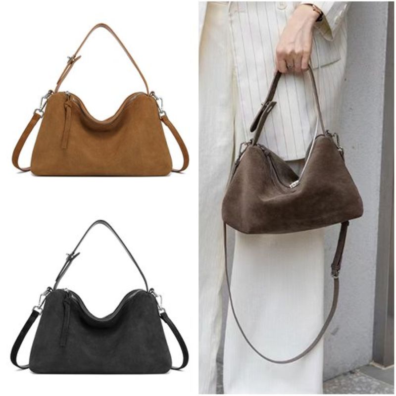 【米蘭精品】現貨+預購 真牛皮側背包手提包真皮革斜背包單肩包托特包隨身包-磨砂牛皮簡約女包包4色74mk85