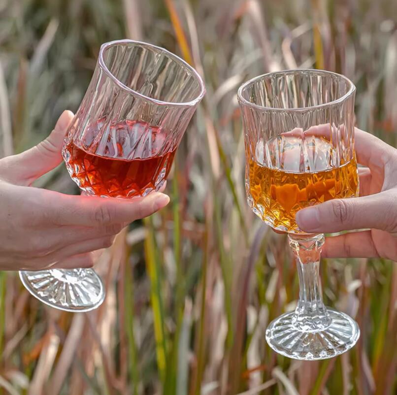 玻璃熱紅酒杯高顏值喝果酒杯子家用香檳杯女生可愛矮高腳杯輕奢風【繁星小鎮】