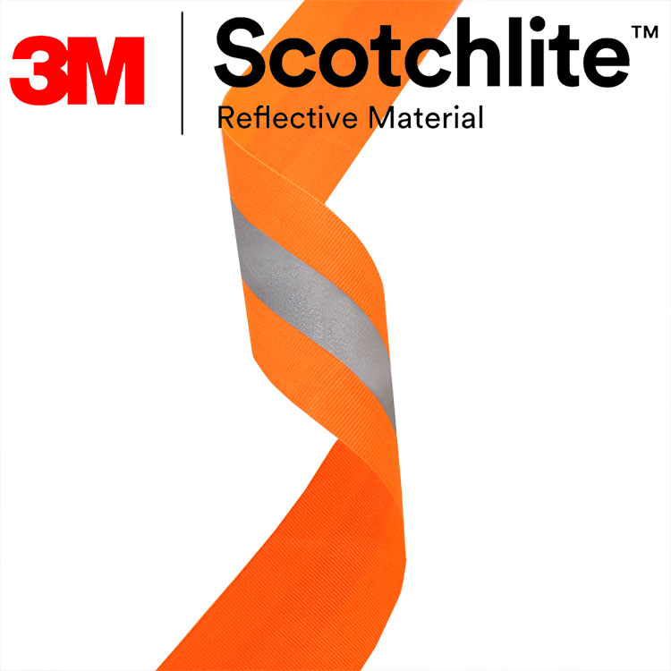 3M Scotchlite C725 AW20031 螢橘反光織帶 反光帶 反光條 反光材為5公分/反光2公分 螢橘反光織帶 可水洗反光條 Safetylite