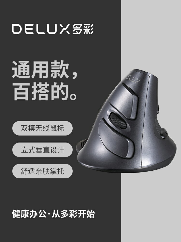 多彩M618人體工學垂直滑鼠靜音雙模辦公有線預防滑鼠手