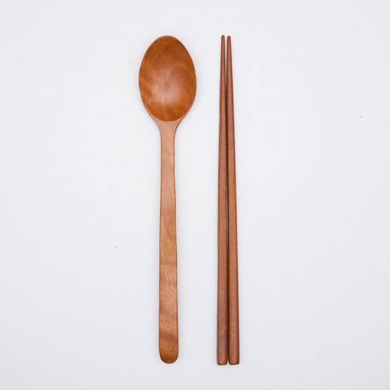 【首爾先生mrseoul】韓國 餐具組 木製 湯匙+筷子一組 (原木色) 長約23.5cm 勺子 湯匙 筷子