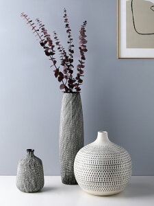 創意陶瓷花瓶中式復古陶罐裝飾擺件客廳玄關干花鮮花插花器居家小物