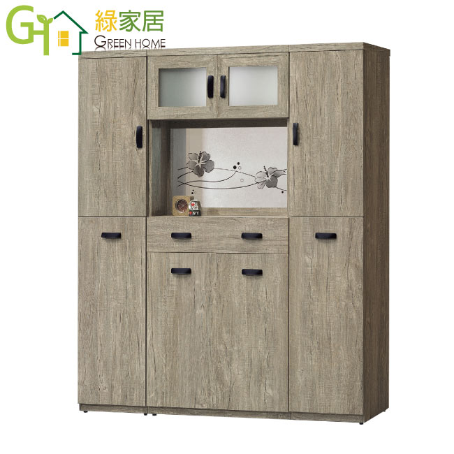 APP下單享點數4%｜【綠家居】布法5.3尺八門單抽玻璃屏風雙面櫃/玄關櫃