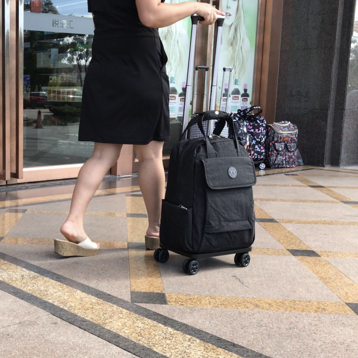 免運/可開發票 行李箱 旅行包 萬向輪輕便手提帆布防水拉桿包女可折疊可拉可推短途旅行包登機箱 快速出貨