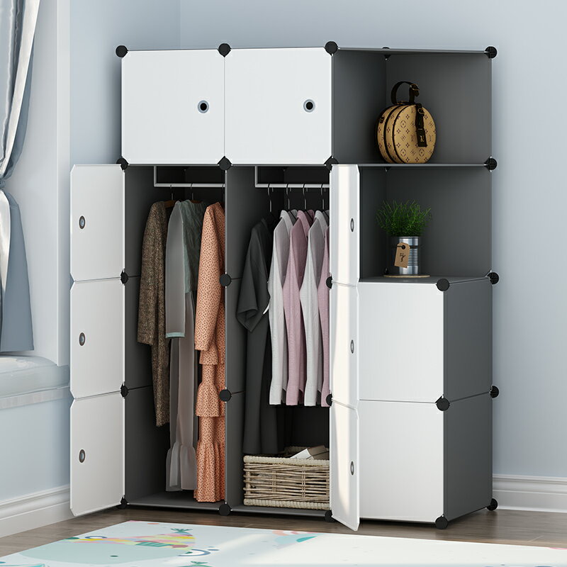 衣柜簡易組裝收納柜子出租房宿舍掛家用臥室簡約現代經濟型布衣櫥