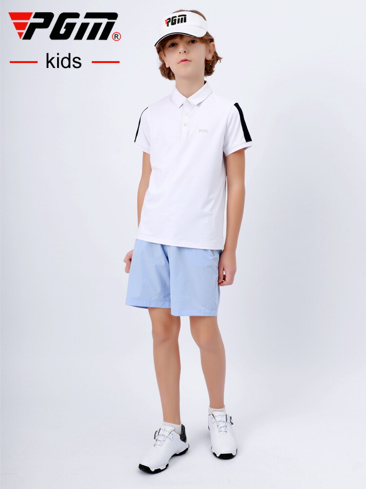 PGM青少年高爾夫衣服2021新款男童短袖T恤夏季服裝透氣速干童裝