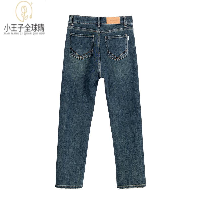 【公司現貨速發】免運 開發票 小王子女裝年春款經典牛仔九分褲小腳開叉韓版休閑直筒褲女女裝上衣 流行女裝 棉麻 早秋 日韓女裝