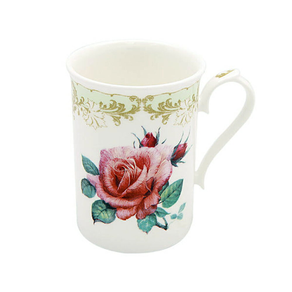 英國 Roy kirkham 古典玫瑰系列 - 320ml骨瓷直筒杯(蘋果粉綠-加贈原廠彩盒)