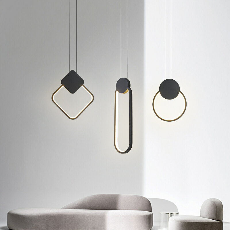 北歐創意個性LED餐廳吊燈現代簡約床頭臥室餐桌吧臺網紅小吊燈飾