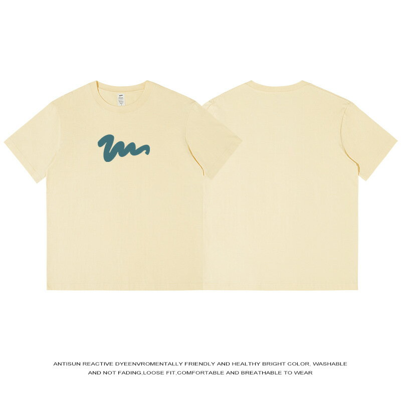 【喜挖】夏季新款純棉塗鴉印花短袖男寬鬆圓領青少年上衣t恤休閒白色衣服 0