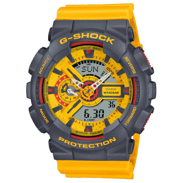 CASIO G-SHOCK GA-110Y-9A 90年代復古運動撞色腕錶/黃灰51.2mm｜樂天領券折300★全館特惠中★指定刷卡回饋10%