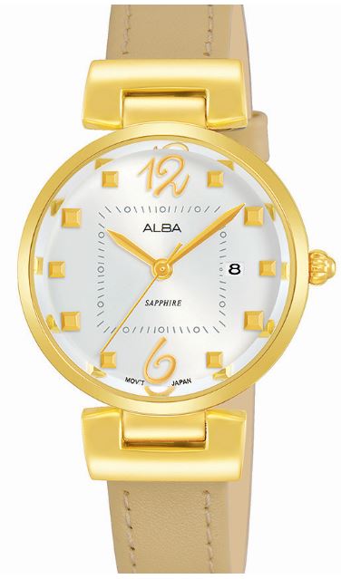 ALBA VJ22-X281J(AH7R24X1)趣味幾何時尚腕錶/金 28mm