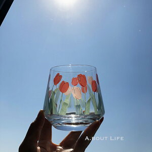 「About Life」日光下的郁金香 微波耐熱玻璃杯少女水杯ins果汁杯
