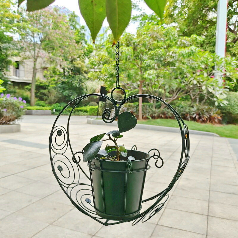 鐵藝心形懸掛花盆戶外花園擺件造型庭院裝飾擺件